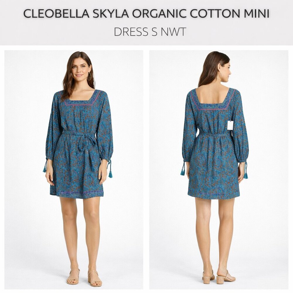 Cleobella Skyla GOTS 100% Certified Organic Cotton Mini Dress Size S NWT